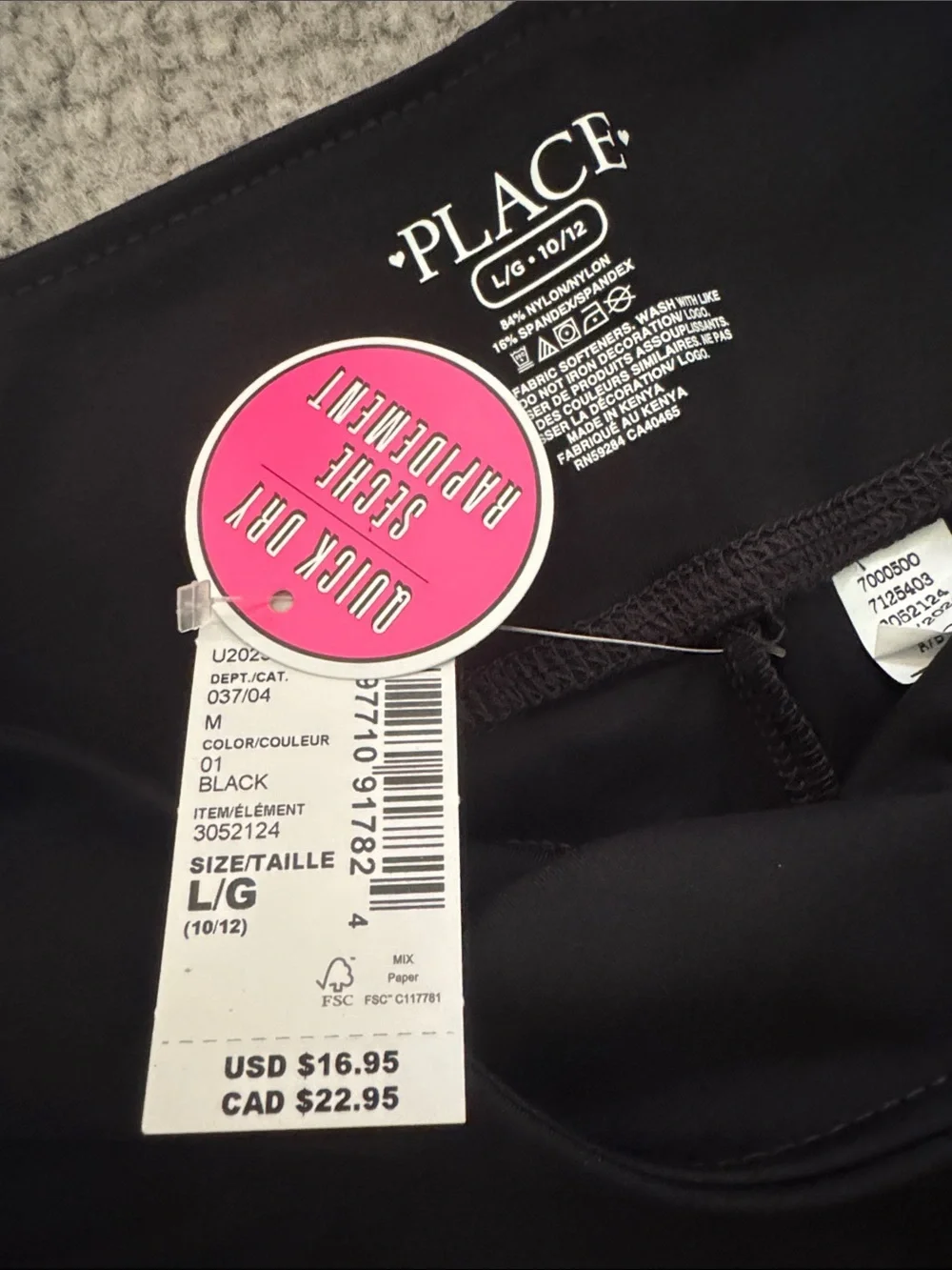 The Children's Place Black Kids High-Rise Athletic tumble Shorts